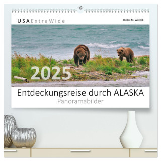 Entdeckungsreise durch ALASKA (hochwertiger Premium Wandkalender 2025 DIN A2 quer), Kunstdruck in Hochglanz