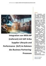 Handbuch für die Integration von MDG-BP (Lieferant) mit SAP Ariba Supplier Lifecycle and Performance  (SLP) im Rahmen des Business Partnering-Prozesse