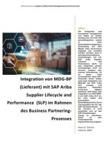 Integration von MDG-BP (Lieferant) mit SAP Ariba Supplier Lifecycle and Performance  (SLP) im Rahmen des Business Partnering-Prozesses