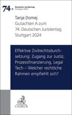 Verhandlungen des 74. Deutschen Juristentages Stuttgart 2024 Bd. I: Gutachten Teil A: Effektive Zivilrechtsdurchsetzung: Zugang zur Justiz, Prozessfin