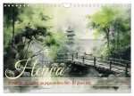 Heiwa - Friedliche Aquarelle im japanischen Stil (Wandkalender 2025 DIN A4 quer), CALVENDO Monatskalender