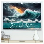 Stürmische Wellen (hochwertiger Premium Wandkalender 2025 DIN A2 quer), Kunstdruck in Hochglanz