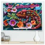 Perlenstickerei - Stickkunst tropischer Tiere mit Garn und Perlen (hochwertiger Premium Wandkalender 2025 DIN A2 quer), Kunstdruck in Hochglanz