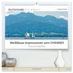 Weißblaue Impressionen vom Chiemsee (hochwertiger Premium Wandkalender 2025 DIN A2 quer), Kunstdruck in Hochglanz