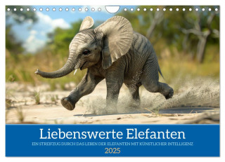 Liebenswerte Elefanten (Wandkalender 2025 DIN A4 quer), CALVENDO Monatskalender