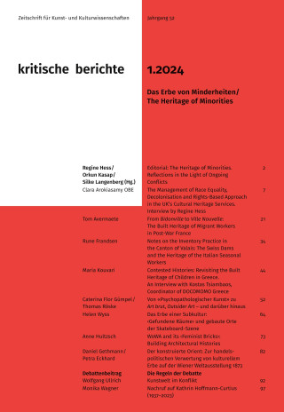 Kritische Berichte : Zeitschrift für Kunst-                                                  und Kulturwissenschaften / Jahrgang 52, Heft