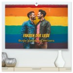 Farben der Liebe: Bunte Vielfalt des Herzens (hochwertiger Premium Wandkalender 2025 DIN A2 quer), Kunstdruck in Hochglanz