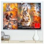 Eichhörnchen - tollkühne Kletterer (hochwertiger Premium Wandkalender 2025 DIN A2 quer), Kunstdruck in Hochglanz