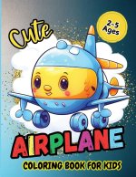 Cute Airplane Coloring Book  For Kids
