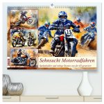 Sehnsucht Motorradfahren (hochwertiger Premium Wandkalender 2025 DIN A2 quer), Kunstdruck in Hochglanz