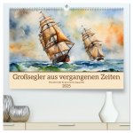 Großsegler aus vergangenen Zeiten (hochwertiger Premium Wandkalender 2025 DIN A2 quer), Kunstdruck in Hochglanz