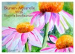 Blumen-Aquarelle (Wandkalender 2025 DIN A2 quer), CALVENDO Monatskalender