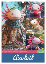 Axolotl. Lustiger Schwanzlurch mit Superkräften (Wandkalender 2025 DIN A3 hoch), CALVENDO Monatskalender