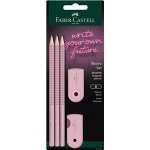 Zestaw Grip różowy Faber-Castel 3 ołówki+ gumka + temperówka blister