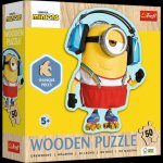Puzzle 50el.  Drewniane Konturowe. Szalony Minionek