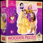 Puzzle 50el.  Drewniane Konturowe. Urocze Księżniczki