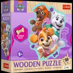 Puzzle 50el.  Drewniane Konturowe. Wesoła gromadka piesków