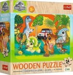 Puzzle 24el.  Drewniane Poznaj dinozaury