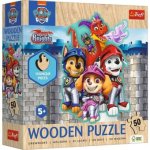 Puzzle 50el.  Drewniane Konturowe. Przygody z Psim Patrolem