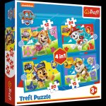 Puzzle 4w1 - Biegnące Pieski (12,15,20,24)