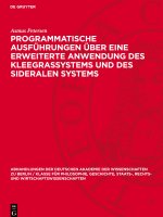 Programmatische Ausführungen über eine erweiterte Anwendung des Kleegrassystems und des sideralen Systems