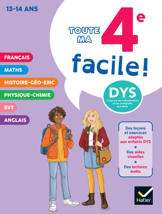 Ma 4e facile ! Tout-en-un adapté aux enfants dyslexiques (DYS) ou en difficulté d'apprentissage