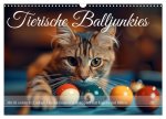 Tierische Balljunkies (Wandkalender 2025 DIN A3 quer), CALVENDO Monatskalender