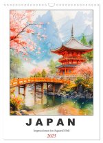 Japan. Impressionen im Aquarell-Stil (Wandkalender 2025 DIN A3 hoch), CALVENDO Monatskalender