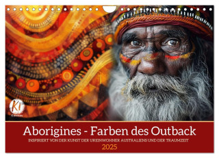 Aborigines - Farben des Outback (Wandkalender 2025 DIN A4 quer), CALVENDO Monatskalender
