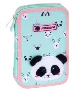 Piórnik podwójny z wyposażeniem Astrabag Teddy Panda AC21