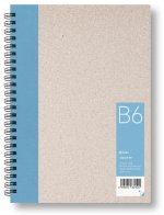 Kroužkový zápisník B6, čistý, světle modrý, 50 listů