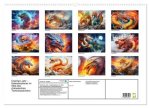Drachen-Jahr - Kalenderplaner im Stile des chinesischen Tierkreiszeichens (Wandkalender 2025 DIN A2 quer), CALVENDO Monatskalender