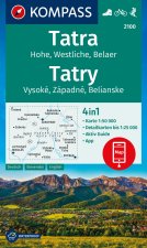 KOMPASS Wanderkarte 2100 Tatra, Hohe, Westliche, Belaer, Tatry, Vysoké, Západné, Belianske 1:50.000