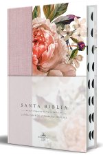 Biblia Reina Valera 1960 Letra Grande. Tapa Dura, Tela Rosada Con Flores, Tama?o Manual Con Índice