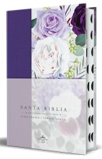 Biblia Rvr1960 Tapa Dura Y Tela Morada Con Flores Tama?o Manua Con Índice