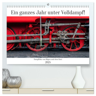 Ein ganzes Jahr unter Volldampf! (hochwertiger Premium Wandkalender 2025 DIN A2 quer), Kunstdruck in Hochglanz