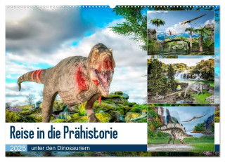 Reise in die Prähistorie - unter den Dinosauriern (Wandkalender 2025 DIN A2 quer), CALVENDO Monatskalender