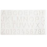 Silikon Gießform Alphabet, je 4 cm Höhe / Außenmaß Silikonform 35,7 x 19,2 x 0,9 cm