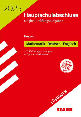 STARK Lösungen zu Original-Prüfungen Hauptschulabschluss 2025 - Mathematik, Deutsch, Englisch - Hessen