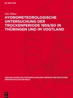 Hydrometeorologische Untersuchung der Trockenperiode 1959/60 in Thüringen und im Vogtland
