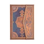 Safavid Indigo (Safavid Binding Art) Mini 12-month Horizontal Hardback Dayplanner 2025 (Wrap Closure)