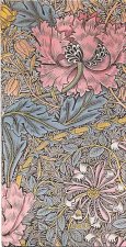 Morris Pink Honeysuckle (William Morris) Slim 12-month Horizontal Hardback Dayplanner 2025 (Elastic Band Closure)