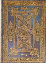 Blue Luxe (Luxe Design) Midi 12-month Day-at-a-time Hardback Dayplanner 2025 (Elastic Band Closure)
