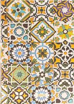 Porto (Portuguese Tiles) Midi 12-month Day-at-a-time Hardback Dayplanner 2025 (Elastic Band Closure)