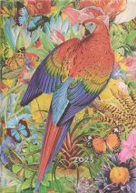 Tropical Garden (Nature Montages) Midi 12-month Horizontal Hardback Dayplanner 2025 (Elastic Band Closure)
