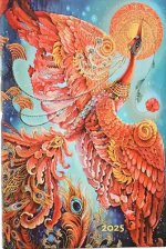Firebird (Birds of Happiness) Mini 12-month Horizontal Softcover Flexi Dayplanner 2025 (Elastic Band Closure)