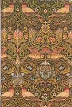 Morris Birds (William Morris) Mini 12-month Horizontal Softcover Flexi Dayplanner 2025 (Elastic Band Closure)