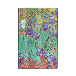 Van Gogh’s Irises Maxi 12-month Horizontal Softcover Flexi Dayplanner 2025 (Elastic Band Closure)