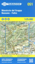 Massiccio del Grappa-Bassano-Feltre. Carta topografica 1:25.000, antistrappo, impermeabile, fotodegradabile. Ediz. italiana, inglese, francese e tedes