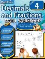 Decimals and Fractions Math Workbook 4th Grade